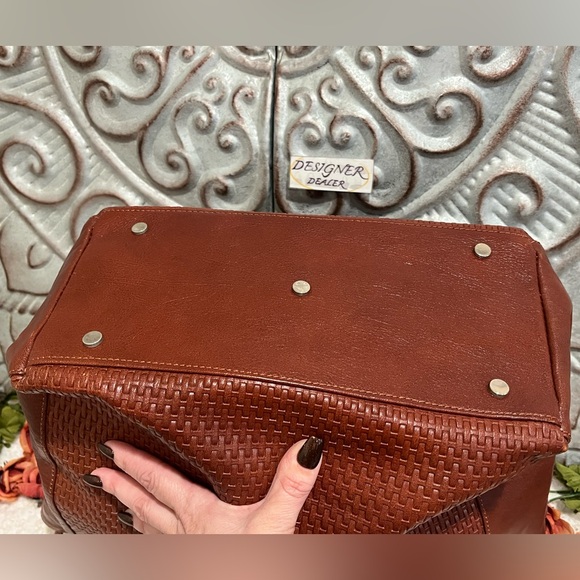 FLOTO Brown Woven Leather Tote VGC RARE! Hand Made in Italy 🇮🇹 - Picture 9 of 13
